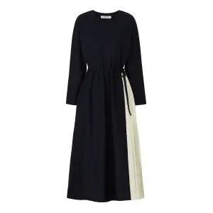 [롯데백화점]포커스 플리츠 배색 롱 원피스 PBVFF5F1OP3130