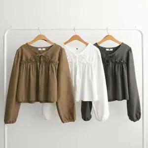 [다잇템]여성 하객용 리본보우 탱크 FW 프릴 블라우스