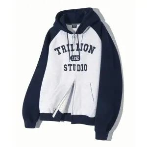 매장정품 트릴리온 TRILLION 레글런 컬러 믹스 1992 그래픽 후드 집업 (MELANGE)