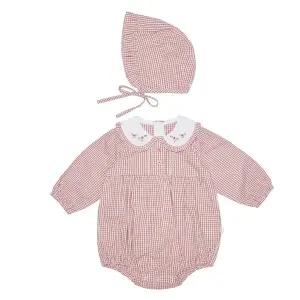 [보리보리/밍크뮤]밍크뮤 퓨어체크 바디수트 모자세트_PK (33A1260404)