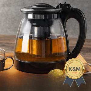 대용량 유리 티포트 전기 가열 일체형 디자인 차 끓이기 주전자 분리형 컵 차 끓이기 및 서빙용