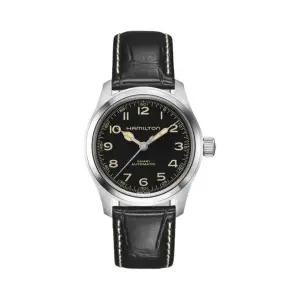 [정품] 해밀턴 카키 필드 머피 38mm 오토매틱 스테인리스 스틸 레더 블랙 Hamilton Khaki Field Murph Auto