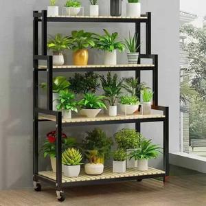 이동식 화분 거치대 철제 유백색 절절고 식물장 4단 정리대 스 진열대 장식장 식물