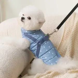 강아지 겨울 패딩조끼 반려동물 하네스 반려견 패딩 (WFK0A3U)