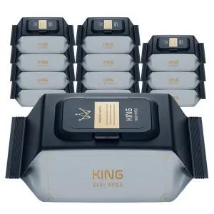 킹물티슈 더 도톰한 골드블루 저자극 엠보싱 아기물티슈 캡형