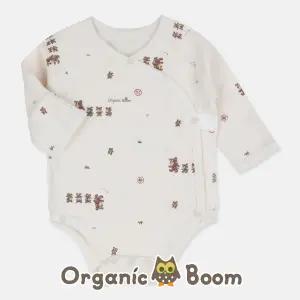 [2만 무]오가닉붐 진짜 오가닉 국내제조 무형광 출산 준비 베어패밀리 아기 신생아 스냅 배냇 바디슈트