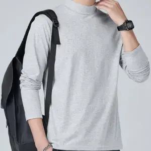긴팔면티셔츠 남성 기본 반폴라 흰색 남자용 얇은 목티