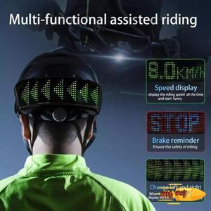 2025 오토바이 헬멧 경고등 야간 라이딩 DIY 디스플레이 헬멧 프로그래밍 가능 자전거 후미등 LED 스크린 L