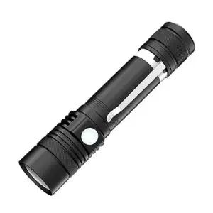 LED 라이트 손전등 충전식 줌 후레쉬 고휘도 충전지 포함