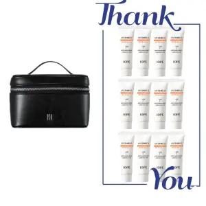 홀리데이 에코레더박스백 파우치 + 아이오페 선프로텍터 선크림120ml (10ml 12개) 세트