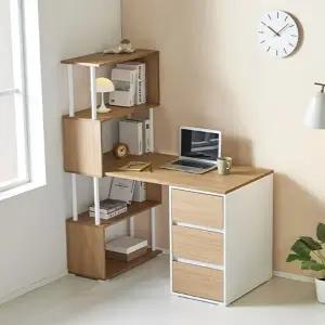 [텐스페이스]사무실 서재 공부방 책상+책장+서랍장 풀세트1200 ITG124R(착불)
