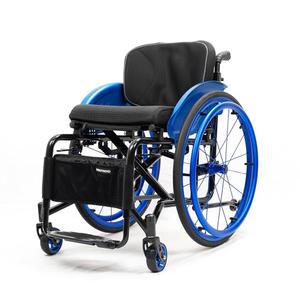 올터레인 초경량 스포츠 휠체어 접이식 발판 및 좌석 높이 조절 가능, 핸드브레이크, 청소년, 성인, 시니어에게 적합(블루1, 너비 42cm/16.5인치)