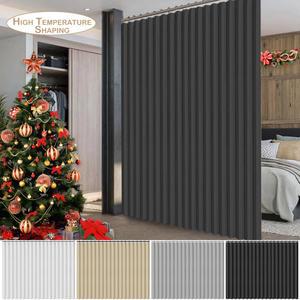 초대형 블랙 아웃 커튼 슬라이딩 방수 도어 커튼 디바이더 열 절연 샤워 커튼 커튼 거실 침실