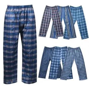 면100% 국내생산 남자잠옷바지 9부 체크 파자마 긴바지 사계절용