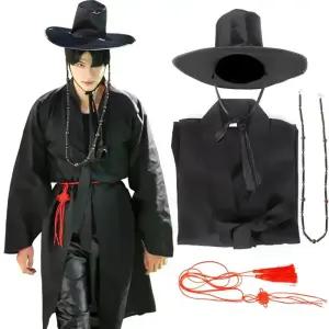 K-POP 저승사자 코스튬 4종 두루마기 + 도포끈 + 갓 + 갓끈 풀세트