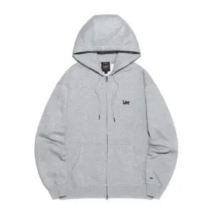[LEE]LEE 스몰 트위치 로고 기모 후드 집업 그레이 LE2504HZ04GR