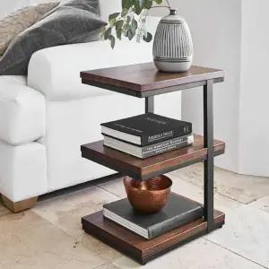 클래식 3단 선반 진열대 흰색 서재 앤틱