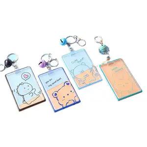 [콩심팥심]투명 케이스 키링 명함 학생 포토카드 포켓 열쇠고리 교통카드지갑