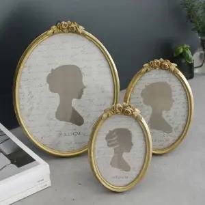 테이블 빈티지 장식용 빈티지소품 타원형 미니사진액자 소품 사진장식 빈티지액자 탁상 골드액자 포토액자 액자 엔틱인테리어 포토