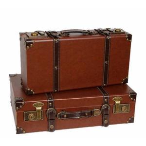 레트로 트래블 가방 캠핑 장식 하드 트래블백 보스턴 트렁크 사각