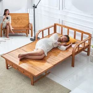 원목 접이식 베드 확장형 1인용 거실 평상 소파 원룸 폴딩