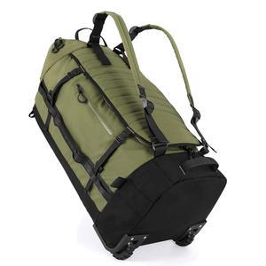 바퀴가 달린 롤링 더플백, 2개 86L 30인치 접이식 더플백팩, 별도의 신발 수납공간이 있는 여행 가방, 그린
