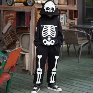 아동 유아 주니어 후드티 조거팬츠 할로윈 상하복 야광 해골 상하 세트