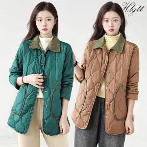 [헬리꽁땡]배색카라 골덴 퀼팅점퍼(색상선택)