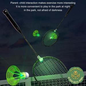 라이트 업 테니스 라켓 4 조각 클립 경량 배드민턴 야간 뒷마당 그룹을위한 빛 LED 훈련 램프