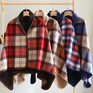 똑딱이 무릎 담요 캠핑용 망토 사무실 극세사 휴대용 블랭킷