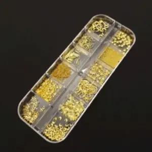 고품질 1세트 골드 금장 네일 아트 파츠 토퍼 꾸미기 세트 셀 (WDC6D23)