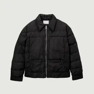 행텐 남성 라이트 다운 퀼팅 트러커 자켓 블랙