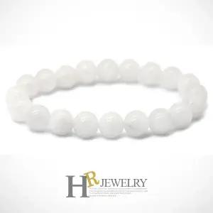 [호림쥬얼리]패션쥬얼리)히트)예쁜(HR)하얀 옥팔찌(10mm)