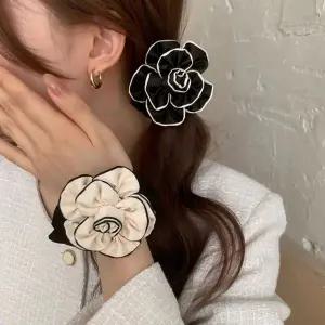 [콩심팥심]곱창끈 헤어 고무줄 동백꽃 머리끈 여성 스크런치