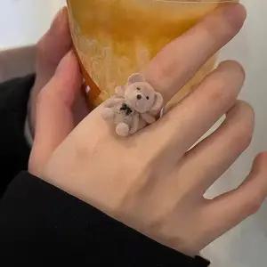 리본벵 귀여운 곰돌이 패션 반지
