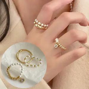 블랑시 미니멀 골드 감성 포인트 패션 반지