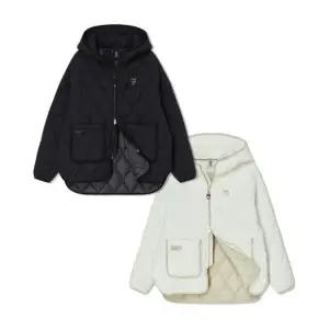 패딩 CQK LW244JP760 여성) 웨이브 퀼팅 하이넥 후드 점퍼