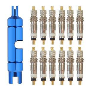 도로 및 MTB 자전거 바퀴용 리무버 도구가 포함된 탈착식 프레스타 밸브 코어 황동 튜브리스 교체