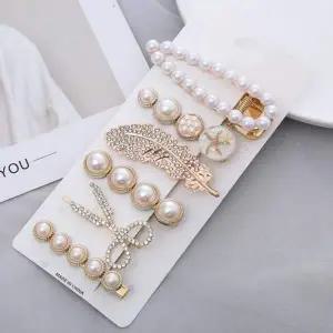 [콩심팥심]머리핀 베이직 진주 반묶음 앞머리 올데이 고정 집게