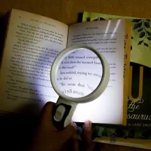 고급 2led 돋보기 확대경 77390 b 휴대용 고배율 독서용 유리