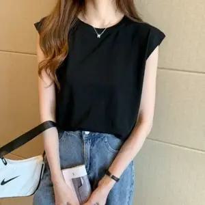 여자 캡소매 나시티 루즈핏 민소매 티셔츠 슬리브티