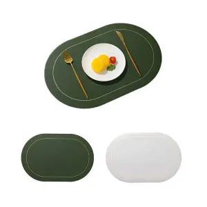 매트 베이직 식탁 그린 세팅 원형 가죽 양면