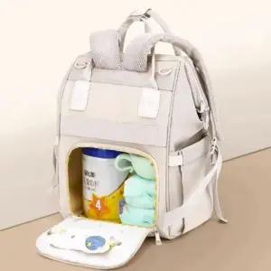 1개 아이보리 외출 기저귀 가방 방수 백팩 뒷면 지퍼