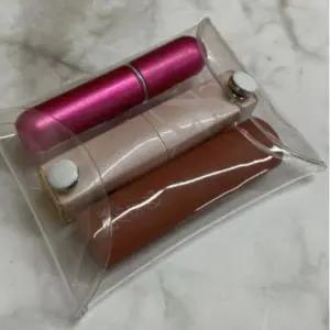 화장품 똑딱이 투명 PVC 파우치 중형