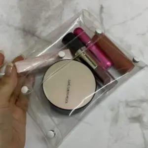화장품 똑딱이 투명 PVC 파우치 대형