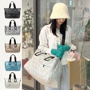 여성 패딩 빅사이즈 보스턴백 1P 유광 수납 숄더백 여행보조가방