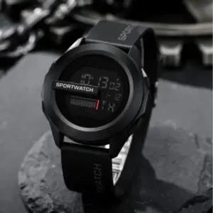 스즈키방수전자손목시계스톱워치스포츠시계블랙