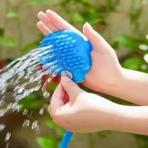 애완동물 샤워 브러쉬 실리콘 목욕 마사지 애견 애묘용 물빠짐 샤워기 (WFK8QIM)
