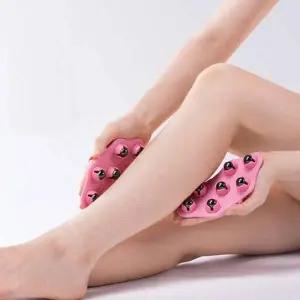 [골드스마일]마사지볼 장갑 셀프 목 어깨안마 7구 자석볼