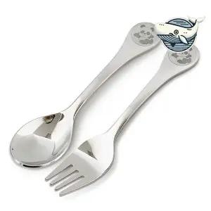 유아용 스텐 숟가락 포크 판다 아기 식사 도구